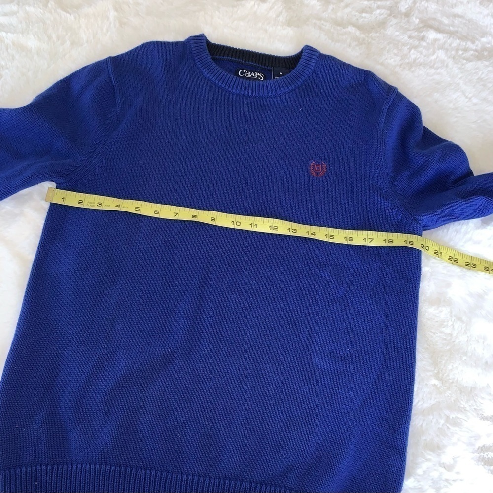 Chaps Royal Blue Cotton Sweater, sz M - Picture 6 of 8